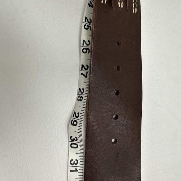 Weekend Max Mara Italy Womens Small Oversized Leather Waist BELT Braided Brass main image 7
